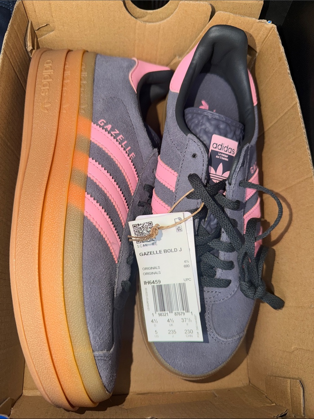 adidas Gazelle Bold J Kids Sneakers - Gray & Pink